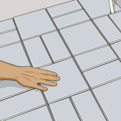 Fördela färgnyanser på klinkerplattorna över golvet