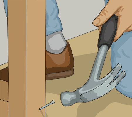 Skråspikar lodreglar för dörröppning