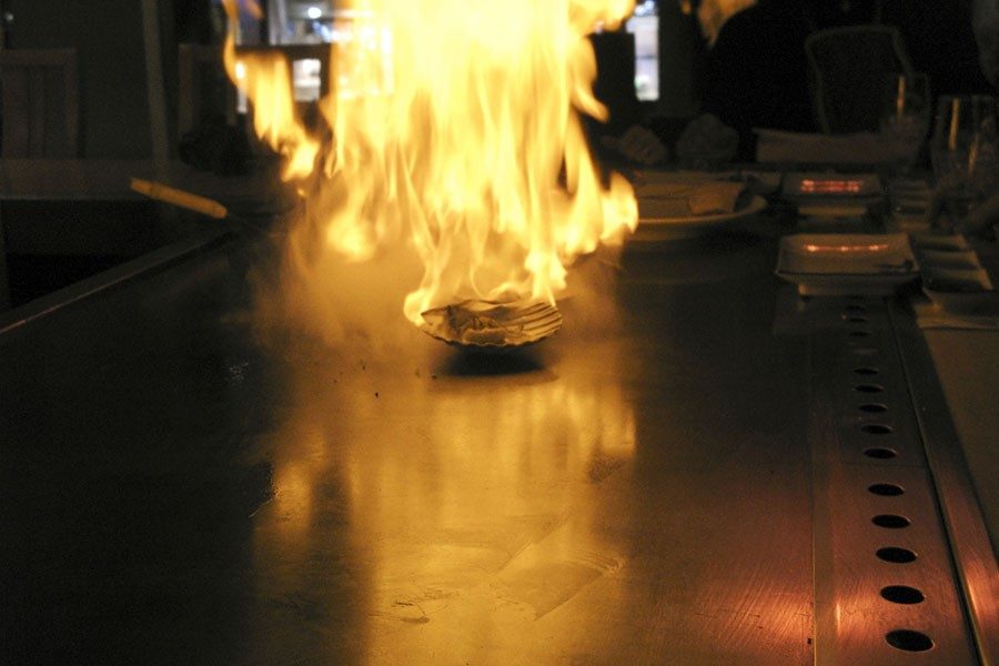 Brand i kök vid matlagning.